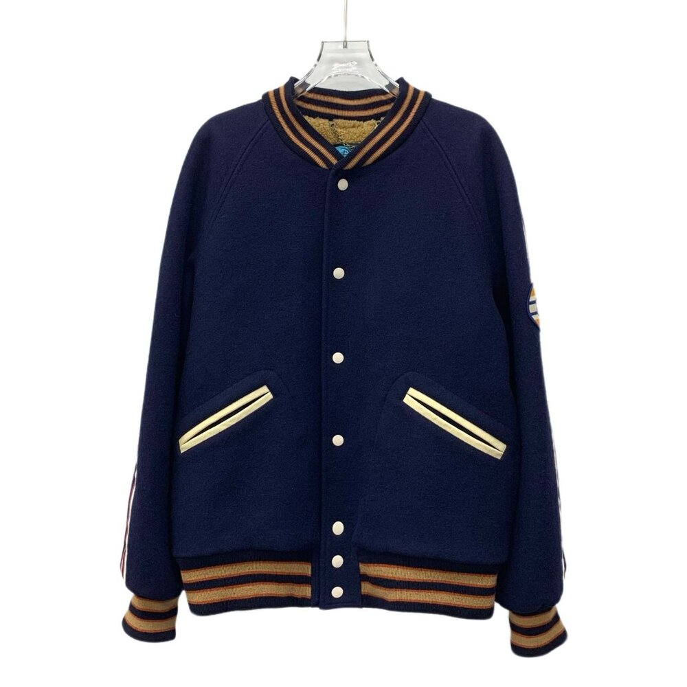 Disney X Gucci Deep Blue Wool Striped Single-Breasted Volleyball Jacket 48M With